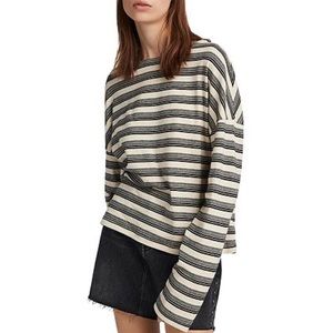 ALL SAINTS Tilly Striped Top in Cream/Black | Size Small